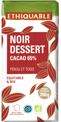 chocolat noir dessert ethiquable bio equitable 65%