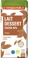 chocolat lait dessert ethiquable bio équitable 42%