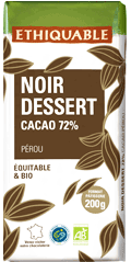 chocolat noir dessert ethiquable bio equitable 72%