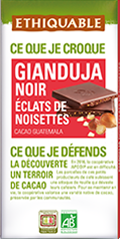 Chocolat Gianduja noir onctueux bio et issu du Commerce Equitable